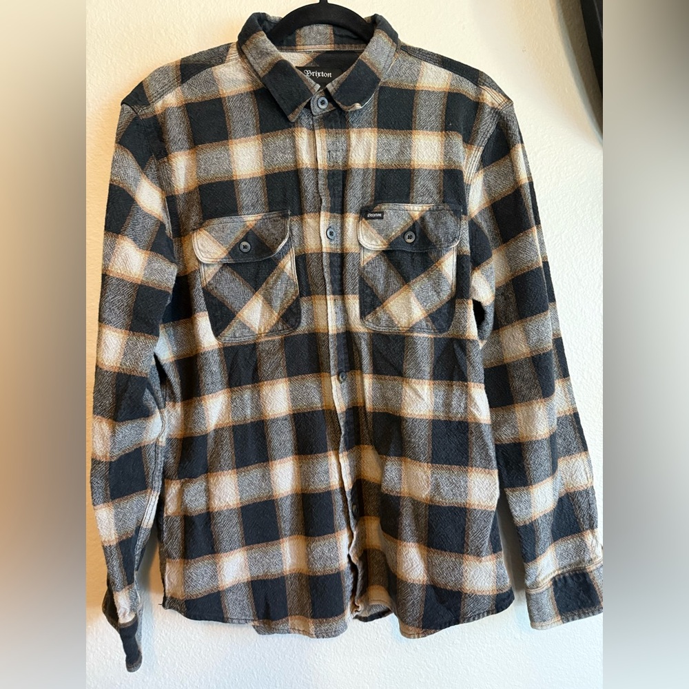 Brixton Checkered Shirt - Black and Brown